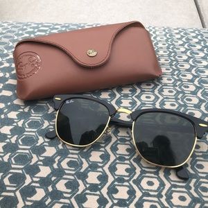 Ray Ban Clubmaster Unisex Sunglasses Black